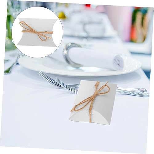 Vista 8 de SOLUSTRE 360 Pcs Kraft Pillow Party Favor Candy Bag Krafts Paper Candy Bag Cajas Para Regalos Gift Container Carton Tricolor White