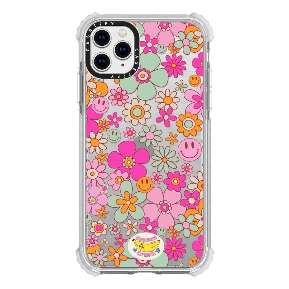 CASETiFY Ultra Impact iPhone 11 Pro Max Case [9.8ft Drop Protection] - Groovy Pattern Clear - Clear