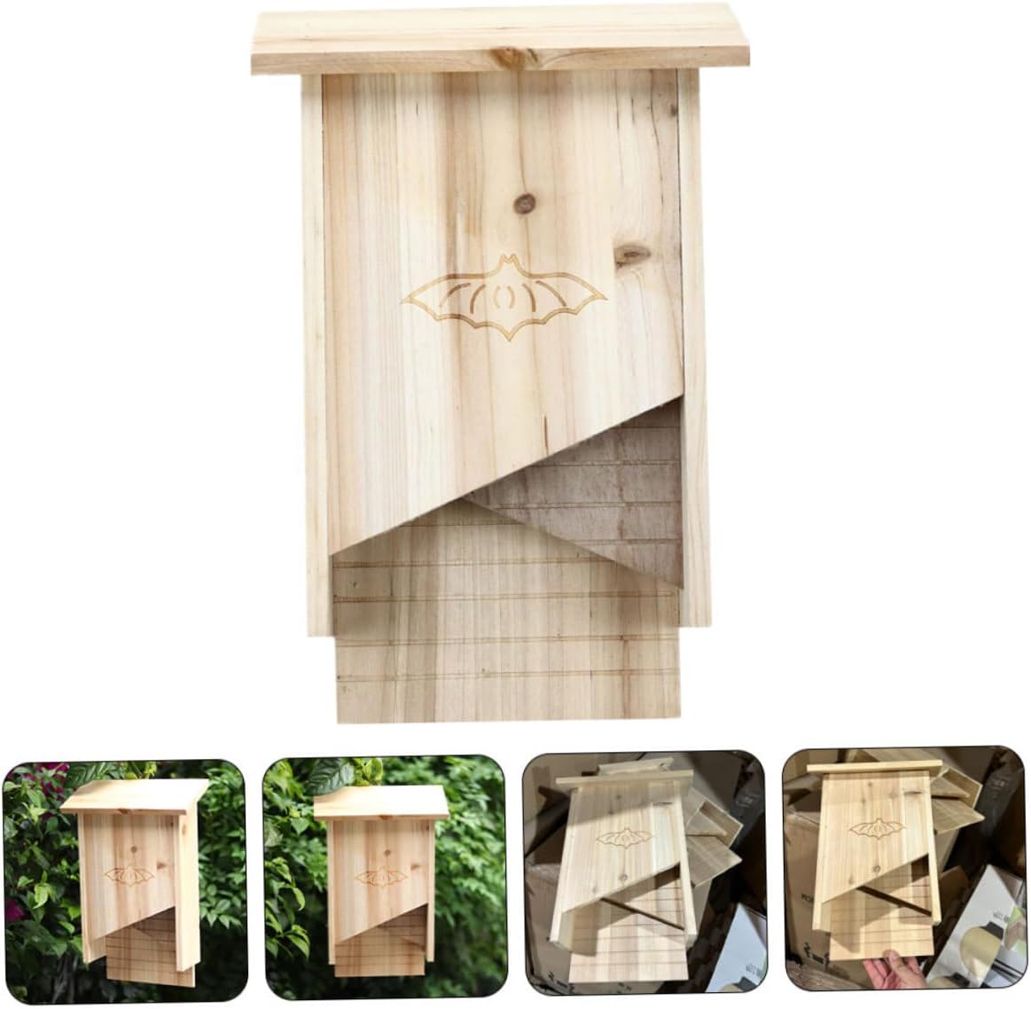 Outdoor Bat House Easy to Install Garden Bat Shelter for Backyard Use for Courtyard Rustic Design