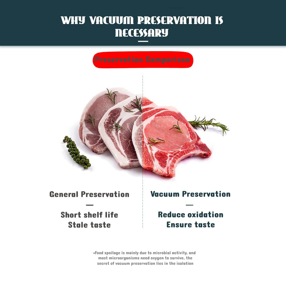 DAMASAY Vacuum Sealer Machine, Home Automatic Food Sealer System-Dual Mode (sealed & vacuum)?Food Preservation?DRY/WET/SOFT/POWDER?,Minimalist Look & ONE-KEY Lock Fresh,Universal Vacuum Bag (Green)