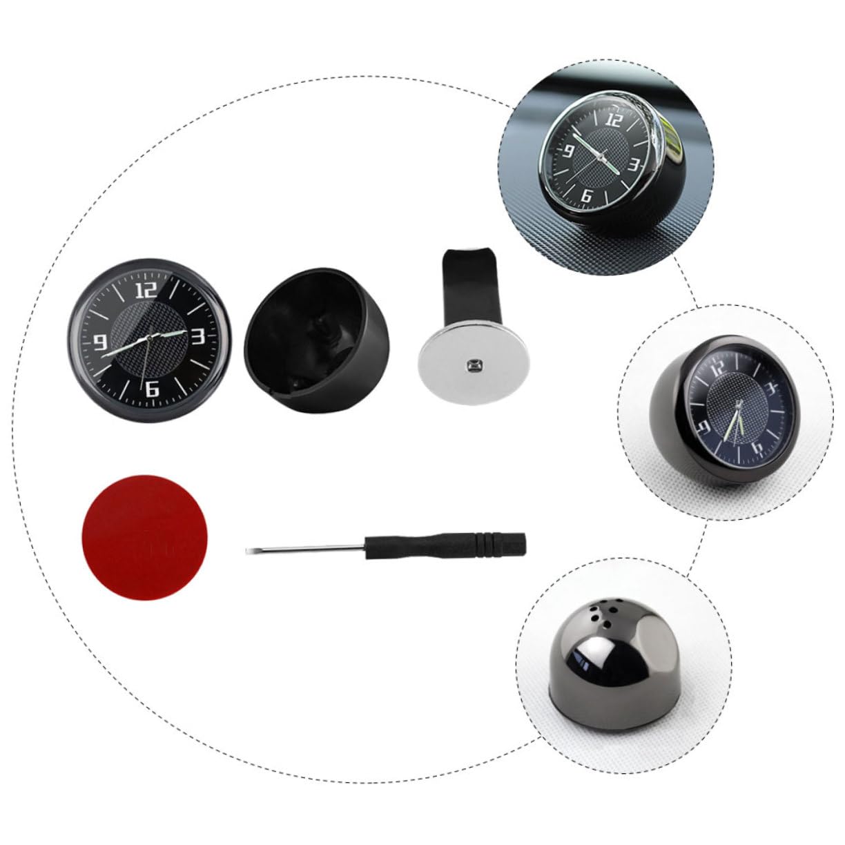 Horloge Numérique Mini Pour Tableau De Bord Voiture - Lot De 4 - Compacte Et Légère - Pile Incluse - Pour Maison Et Bureau Aussi