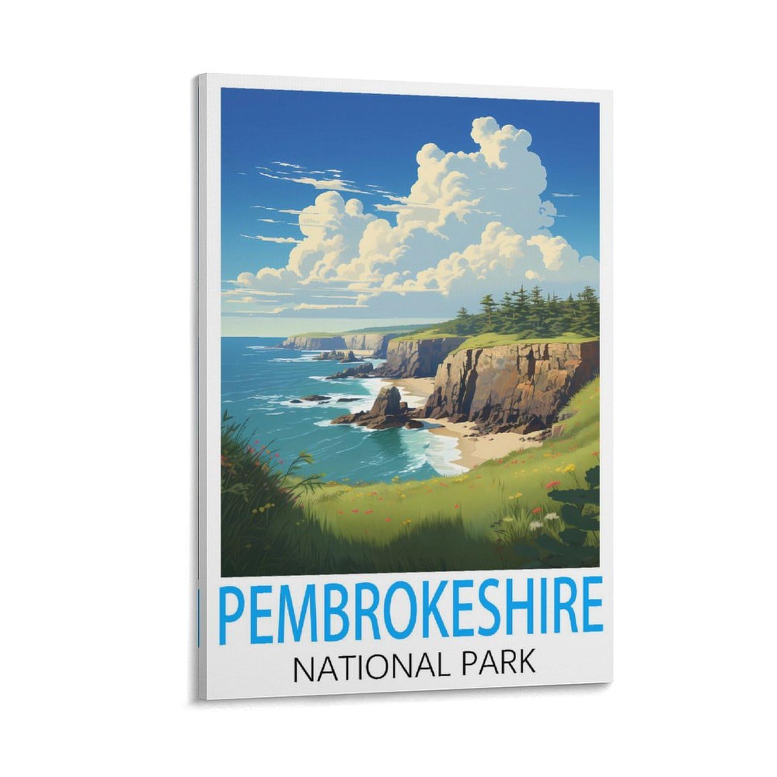 HSAYYIII Pembrokeshire National Park Vintage Travel Posters 12x18inch(30x45cm) Canvas Art Poster And Wall Art Picture Print Bedroom Decor