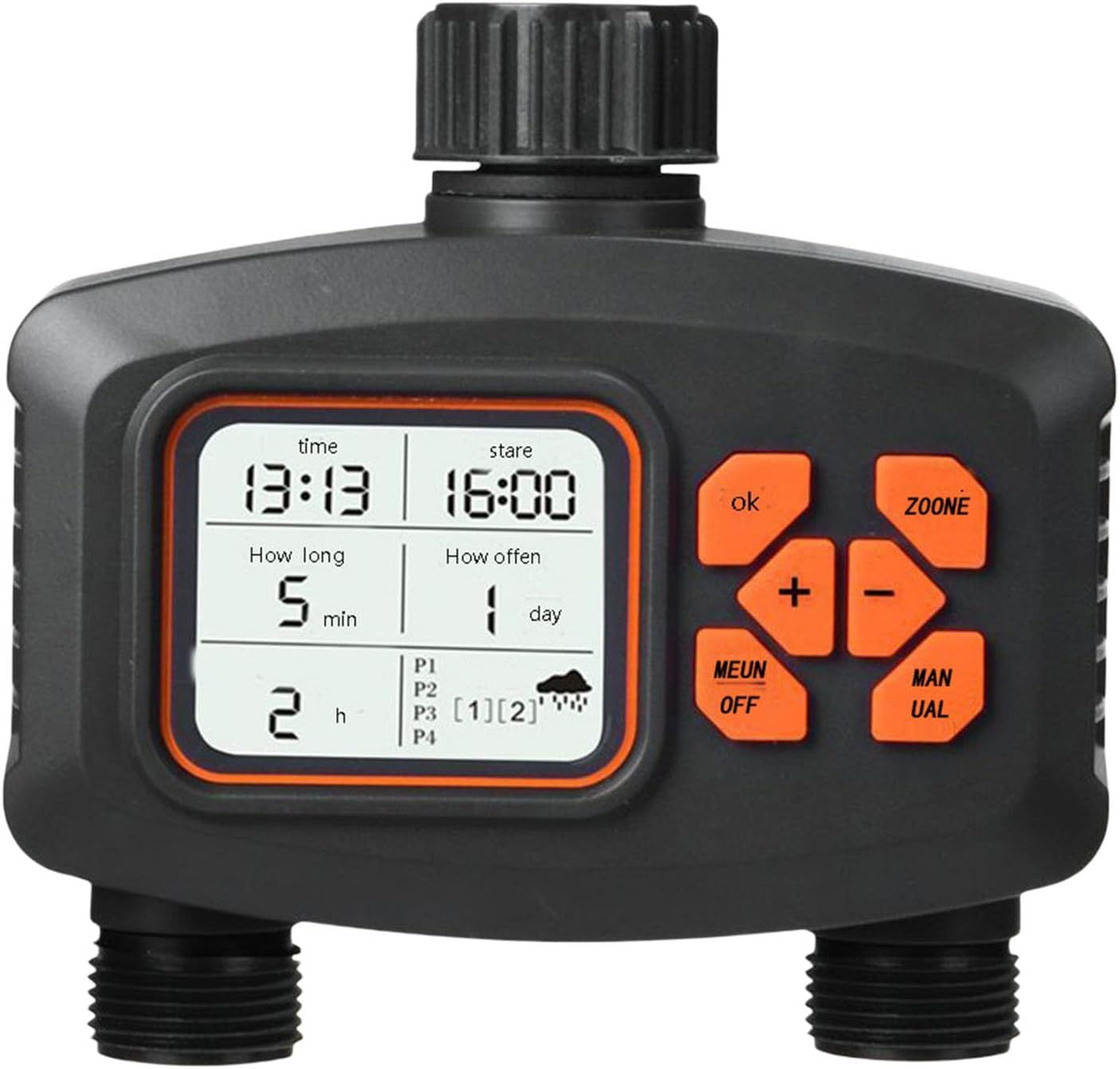 Two Zone Hose Timer Watering with 3 Separate Programs Automatic Garden Watering Systems Sprinkler Sprinkler Timer for Garden Hose