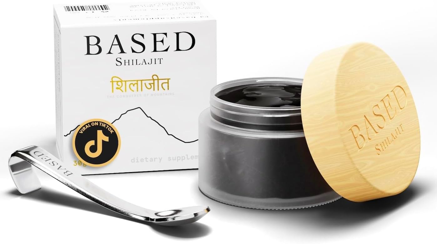 Based Shilajit | Pure Shilajit Resin with Max Potency, Energy & Immune Support for Men and Women | Rich in Fulvic Acid and 85+ Trace Minerals, 60 Servings