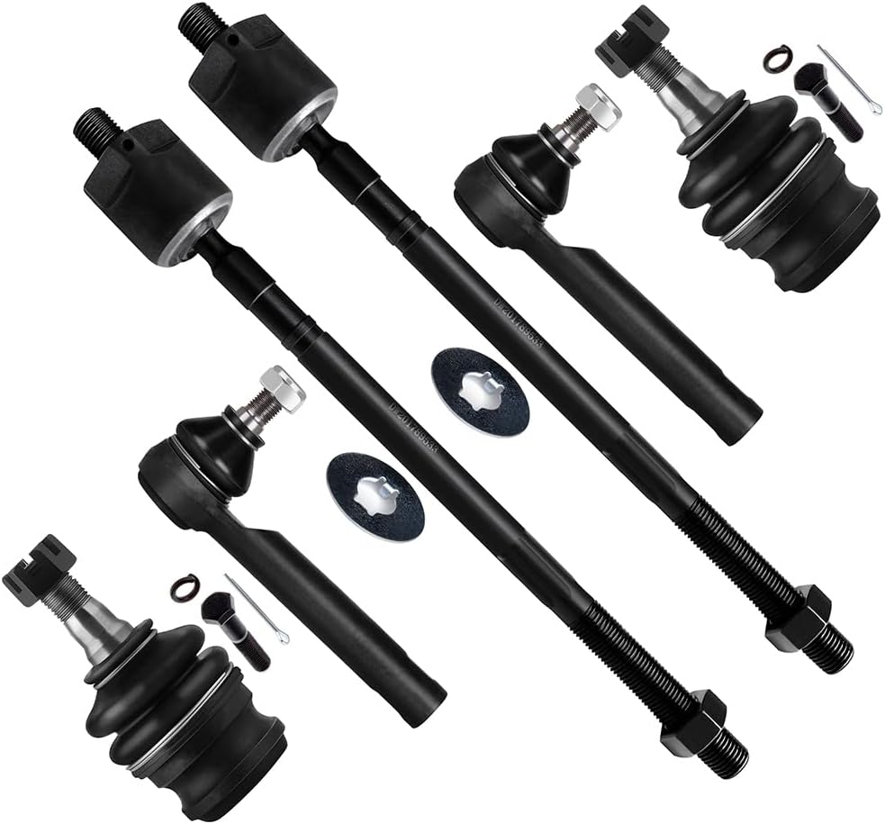 SCITOO 6pcs Front Lower Ball Joint Inner Outer Tie Rod End Fit 1990-2004 for Subaru Legacy 1993-1997 for Subaru Impreza 2000-2004 for Subaru Outback Suspension Kit