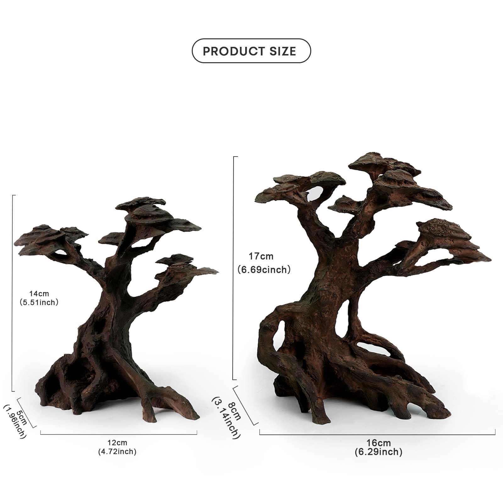 FZONE Resin Aquarium Driftwood, Aquarium Tree Decoration for Nano Aquascaping and Hardscape