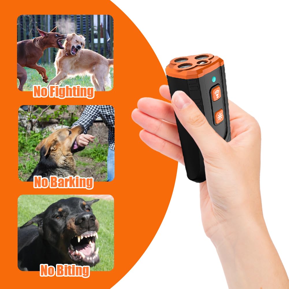 Dispositivo Antiladridos para Perros, con 3Modos Emisores Ultrasónicos Alcance 10 Metros Recargable Recargable Detener Ladridos Múltiples Ultrasonico Ahuyentar Ladridos de Perros Ahuyentador
