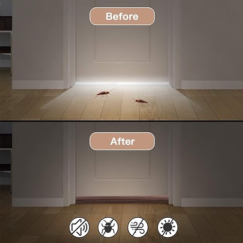 Miniatura 4 de GDHOMM Tapón para debajo de la puerta, burlete para rellenar y sellar huecos, tamaño ajustable de 30 a 36 pulgadas, mantiene fuera la corriente,