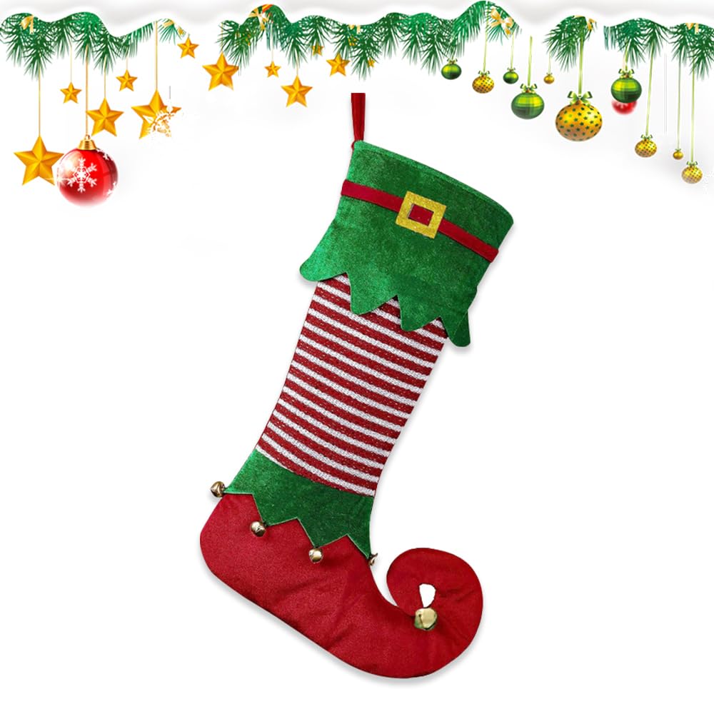Estivaux Large Christmas Stockings Xmas Fireplace Hanging Stockings Red Green Velvet Stocking