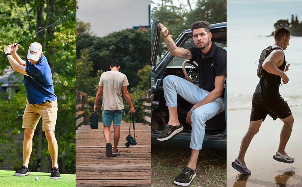 Mens Orthotic Clogs Garden Shoes Recovery Sport Sandals Arch Support Slip-on Mules Outdoor Beach Slippers Recovery Plantar Fasciitis Orthotic Slides - Image 2