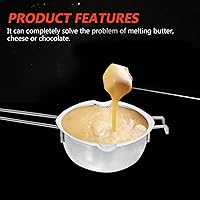 Vista 2 de Sewroro Juego de caldera doble, olla de acero inoxidable para chocolate, jabón, cera, vela (20.3 fl oz)