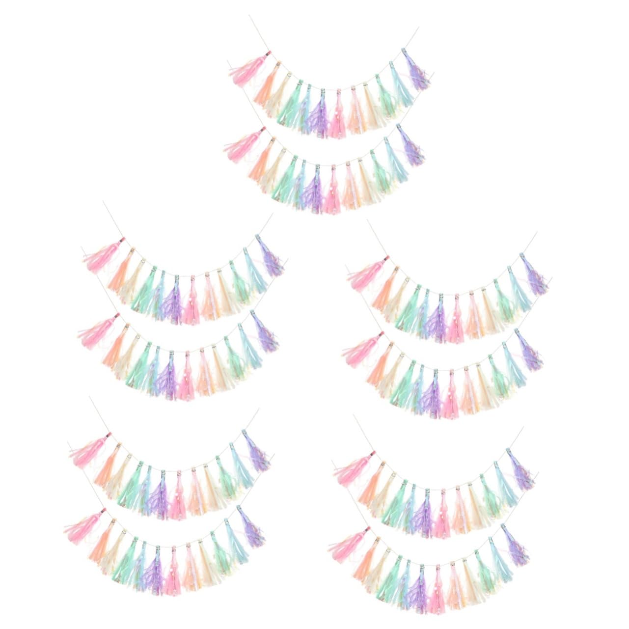 Ciieeo 10 Piezas Borla Borla Garland Borla Banner Telón De Fondo Guirnalda De Papel De Seda Garland Banner Banners De Papel Papel Tisú Decoración De Mesa Banderín Banner Papel