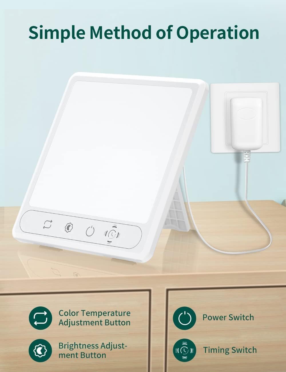 HILOLY Light Therapy Lamp, UV-Free 10000 Lux Therapy Light, Sun Lamp with 5 Adjustable Brighteness & Color Temperature, Touch Control and 4 Timer Funtion, Sunlight lamp for Seasonal Sunlight Changes : Health & Household
