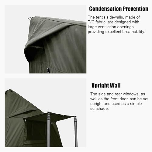 Miniatura 4 de Tienda de campaña inflable de lona mejorada 2025 para acampar, tienda de campaña inflable a prueba de viento con bomba, no necesita ensamblaje,