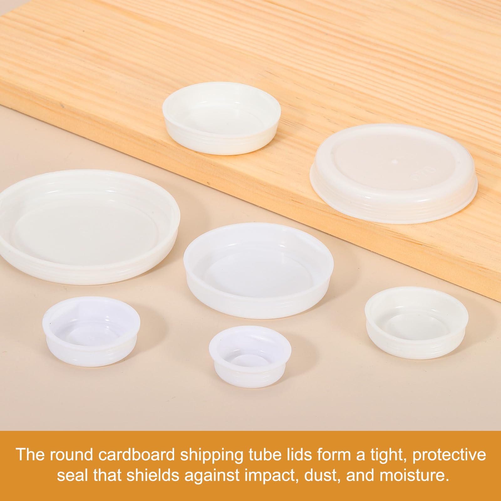 PATIKIL 60 Pcs Tapas De Plástico Para Tubos de expedición 2.1" ID PE Tapas Redondas Para Tubos De Cartón Tapas Para Posters Para Almacenamiento De Documentos En Papel Y Obras De Arte