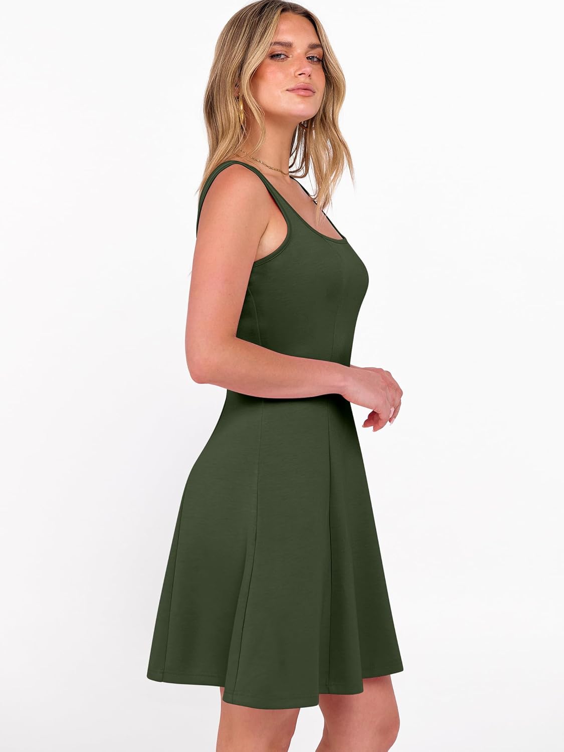 ANRABESS Women Summer Sleeveless Square Neck Cocktail Dress 2026 A-Line Casual Formal Beach Vacation Party Mini Dress - Image 5