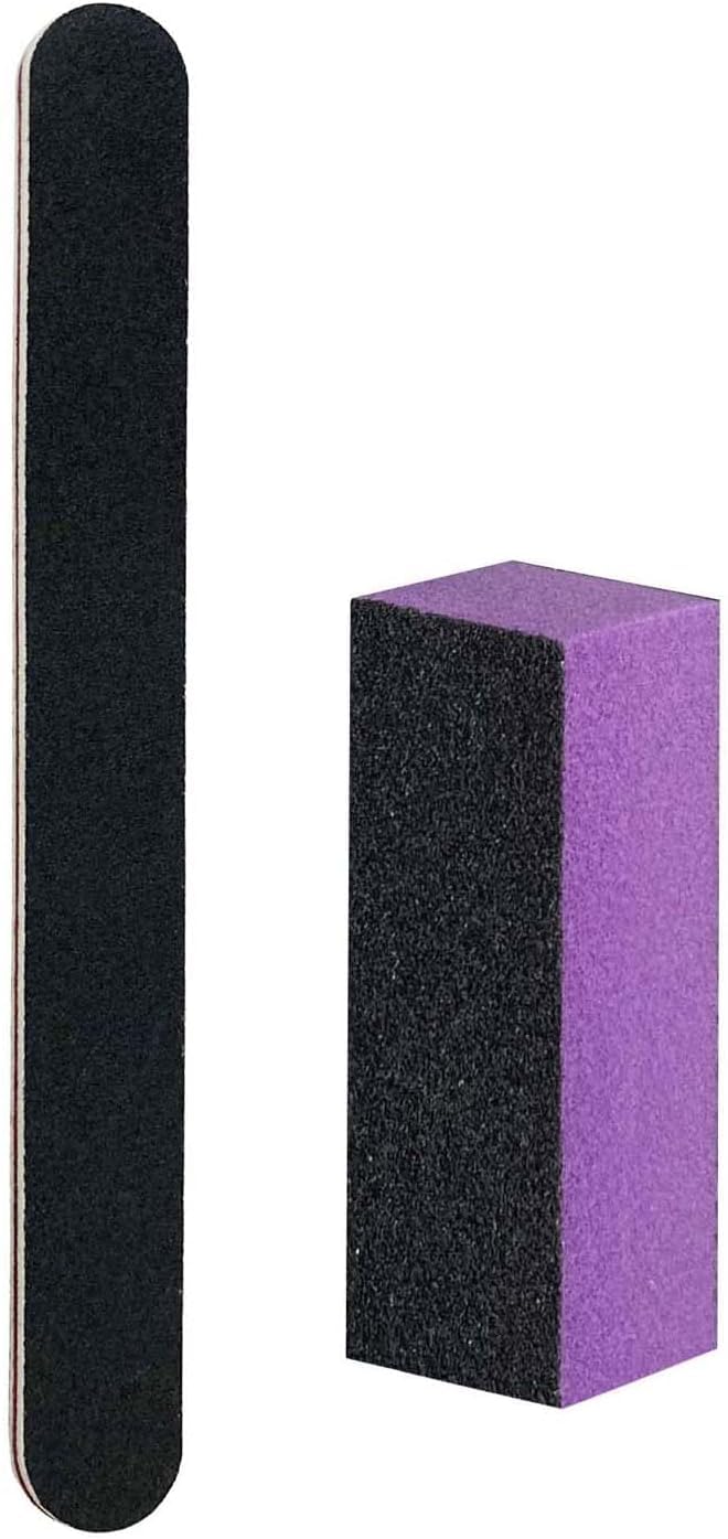 Nail File and Buffer Block, Professional Manicure and Pedicure Tools Kit, 100/180 Grit, Sanding Buffing Grinding Polisher-image-12