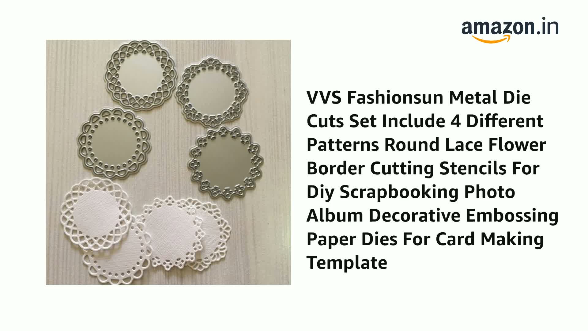 4pcs Flower Border Metal Die Cuts | Round Frame Cutting Dies For Scrapbooking & Card Making