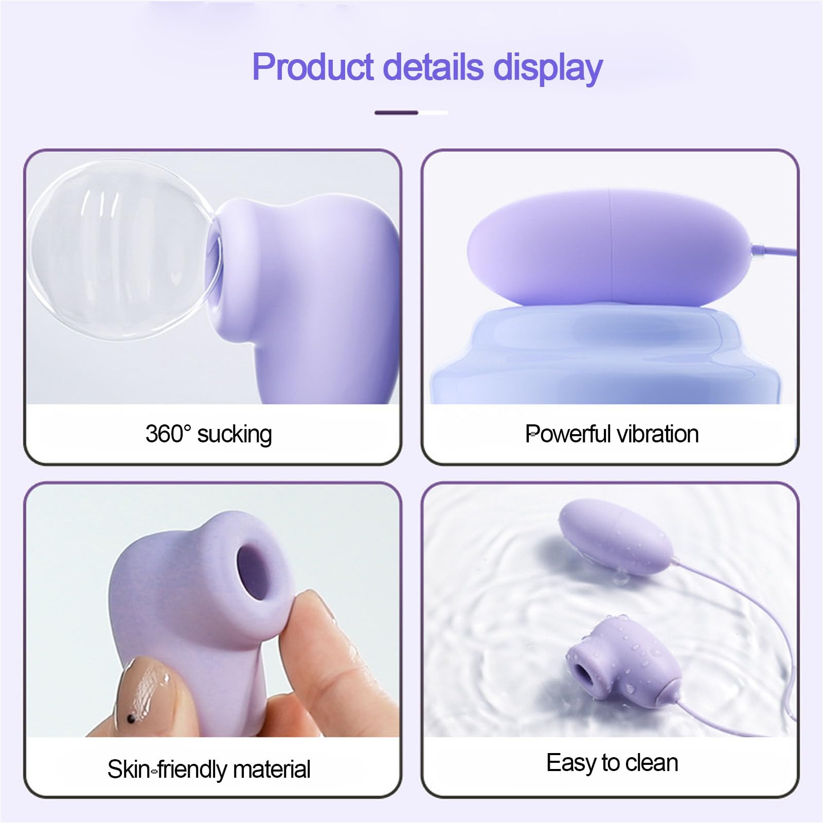 MFMYEE Vibrating S.uck Stimulator, 3 in 1 Nipple S.ucking Vibrator Sex Toys with 20 Vibration & Suction Frequency, USB Plug Vibration E.gg Anal Plug Masturbation Vibrator SM Sex Toys for Adult