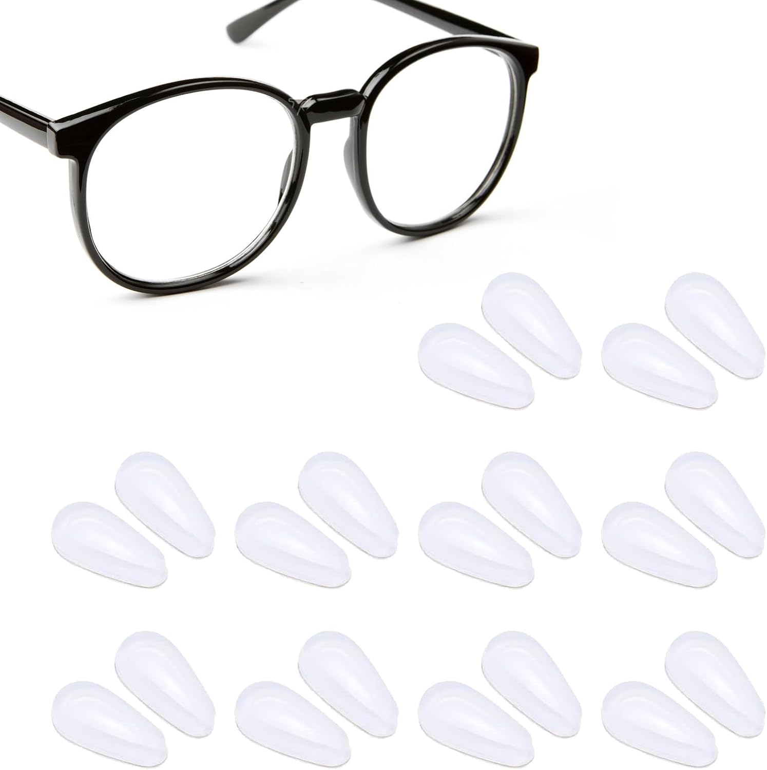 GROVL Glasses Nose Pads Silicone,10 Pairs Nose Pads for Glasses Stick