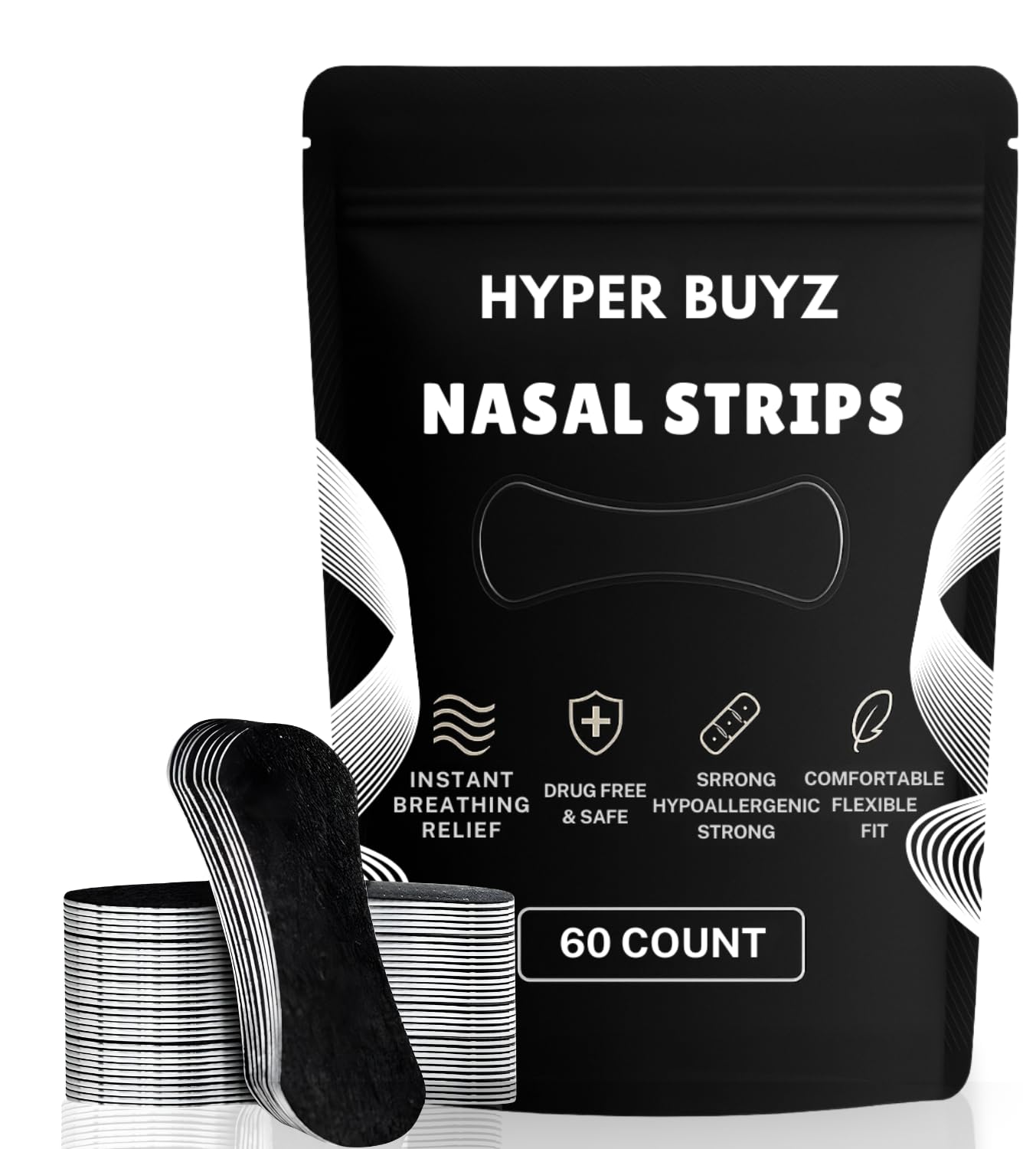 60 Pieces Nasal Strips for Snoring and Sleeping Nose Strips for Breathing Anti Snoring Solution Comfortable Fit for