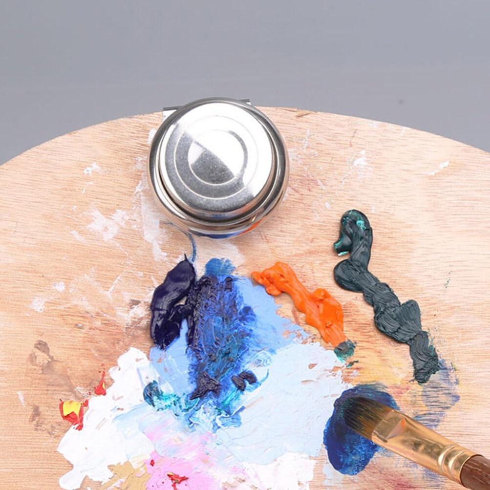NUOBESTY Wascheimer Für Pinsel Aus Edelstahl Verdickter Reinigerhalter Doppelschichtiger Stifthalter Für Aquarellfarben Ölfarben Spiritus Tinte Kompaktes Design Tragbar Und Langlebig