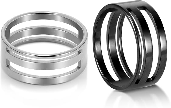 2 Pieces Jump Ring Opener Tool, Stainless Steel Split Connector Ring Opener and Closing Finger Tool for Jewelry Makers Craft Projects Supplies 17mm Black and Silver