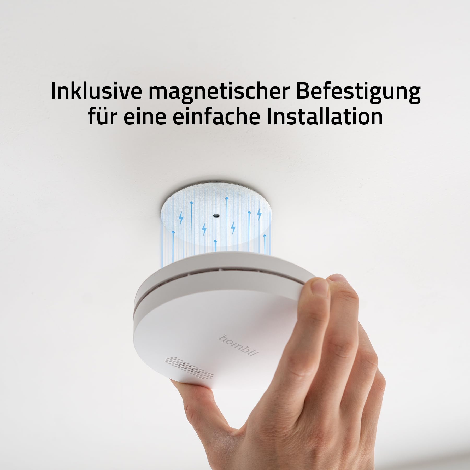 Hombli Rauchwarnmelder, 85 dB Alarm, 10 Jahren Batterielaufzeit, Weiß