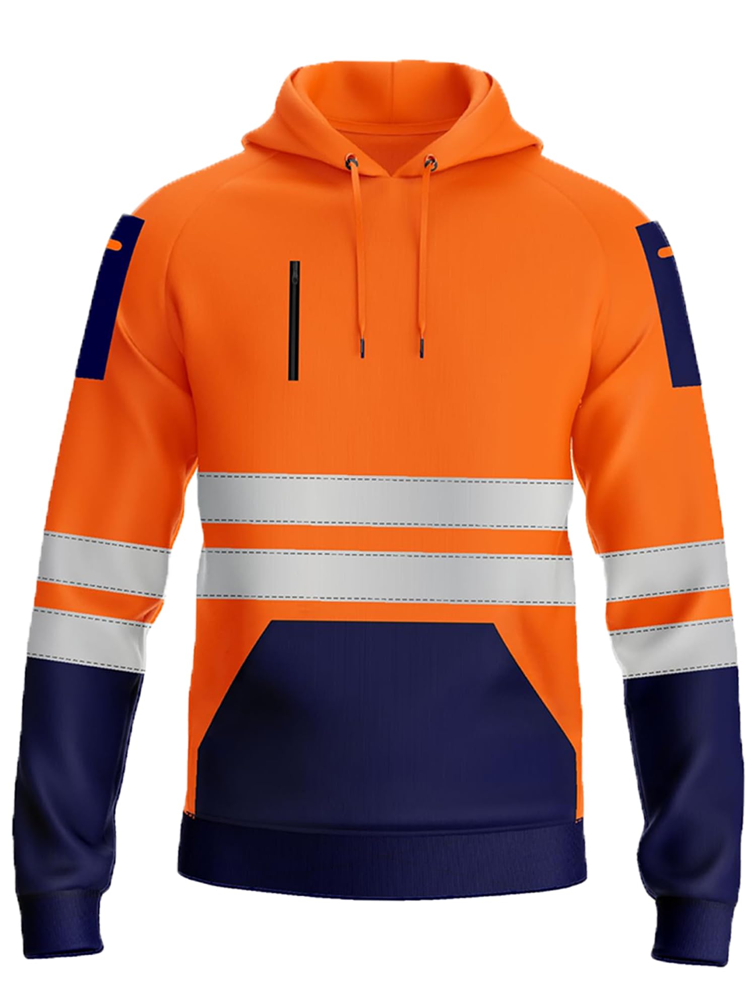 kraftd Mens Hi Vis Hoodie High Viz Hooded Sweatshirt Workwear Hoody With Reflective Tape — view 26