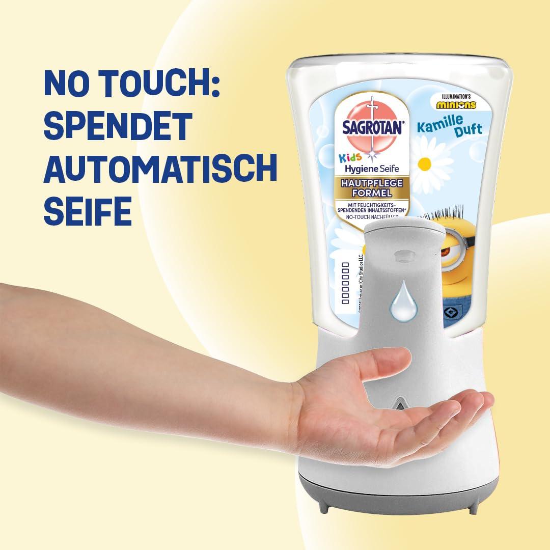 Sagrotan Kids No-Touch wkład uzupełniający rumianek – do automatycznego dozownika mydła – 5 x 250 ml mydła do rąk