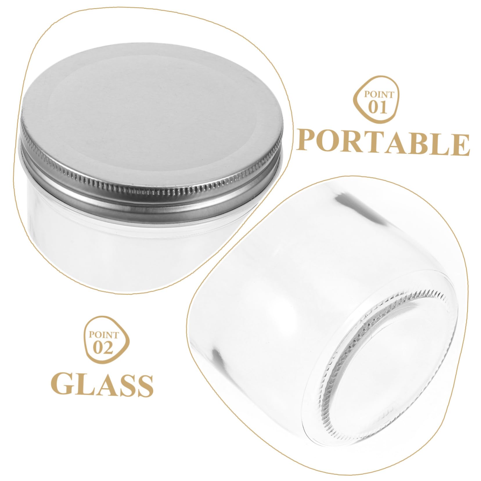 CIYODO 2pcs Storage Tank Household Pots Clear Dispensers for Home Honey Holder Glass Jar with Lid Spice Pots Spice Jars Honey Pots Household Glass
