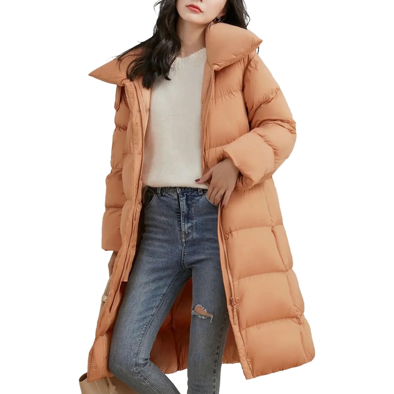 Doudoune longue WoVegan en duvet manteau d hiver chaud noir