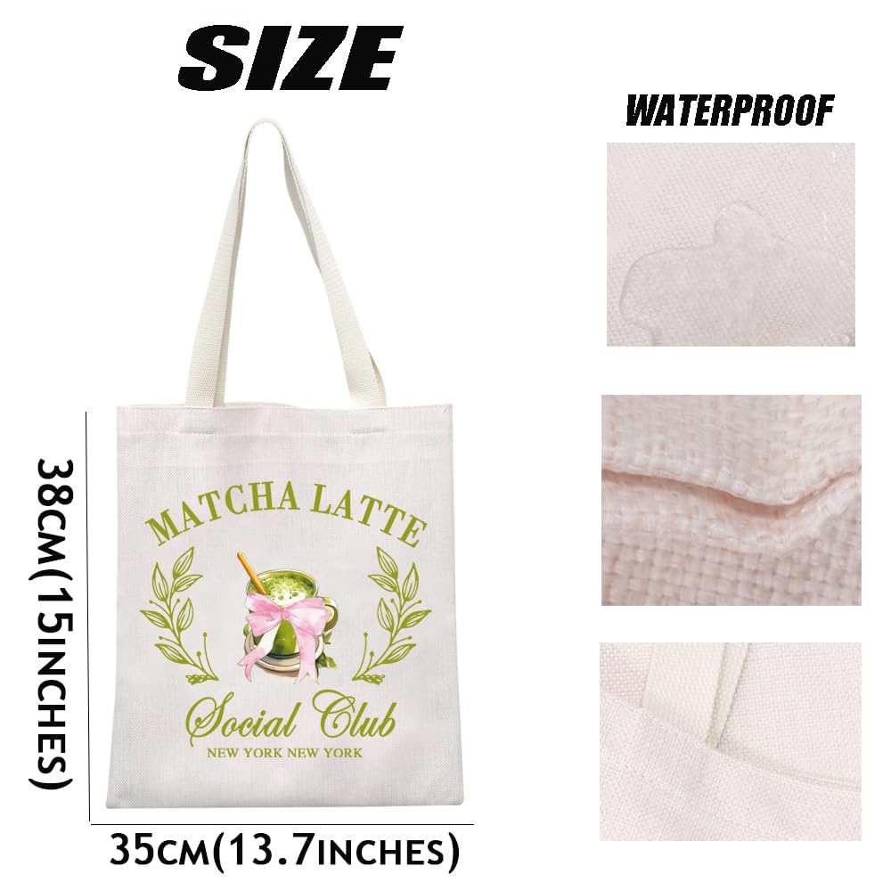 MEIKIUP Matcha Latte Lover Gift - Reusable Grocery Bags & Matcha Barista Gift