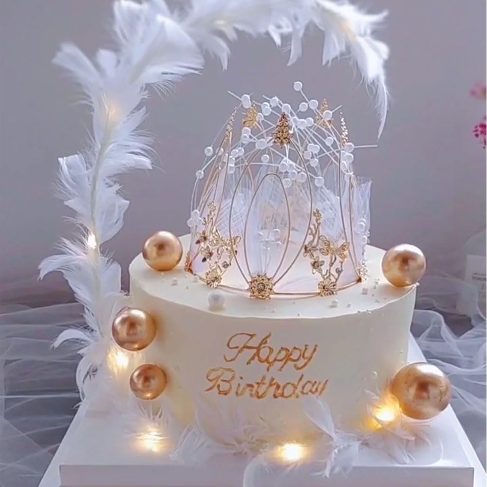 50pcs Cake Decorating Balls, Metal Cake Decorating Tools, White Gold Pink Mixed, Mini Balls Birthday Cake Decorations For Various Party Venues