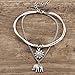 ATIMIGO 2PCS Boho Beach Layered Rope Anklet Bracelet Sunflower Elephant Charm Handmade Foot Jewelry for Women Teen