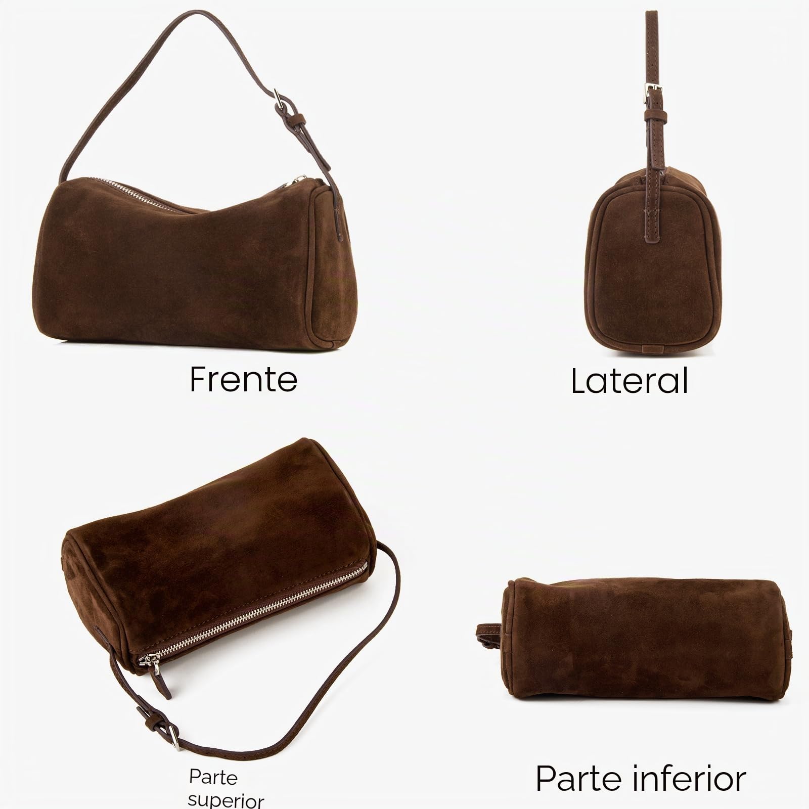 DONNAIN Bolso de Cuero de Las Mujeres, Bolso de Mujeres de Gamuza de Gama Alta, Bolso de Cuero Pequeño, Crossbody Bag, Hobo bag, Cinturón Ajustable
