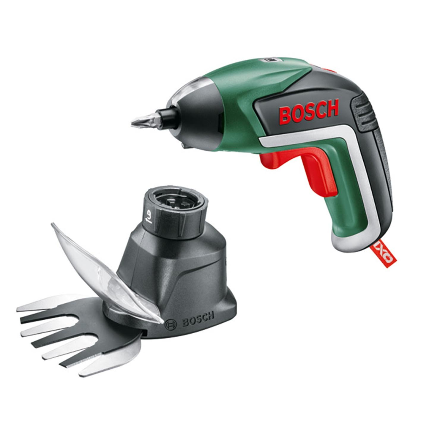 ボッシュ(BOSCH) コードレス電動ドライバー IXO5 正逆転切替 LEDライト(ビット10本 充電器付き) + 園芸バリカンアダプターセット