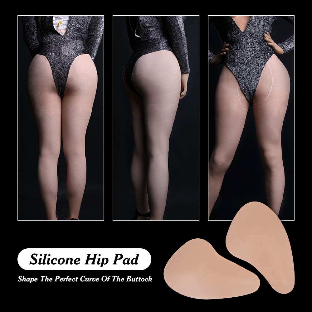 PHOXBOBG Silicone Hip Pads Enhancer Thigh Pads Removable Flexible Hip Enhancement for Crossdressers DragQueen Women: One Size Cream