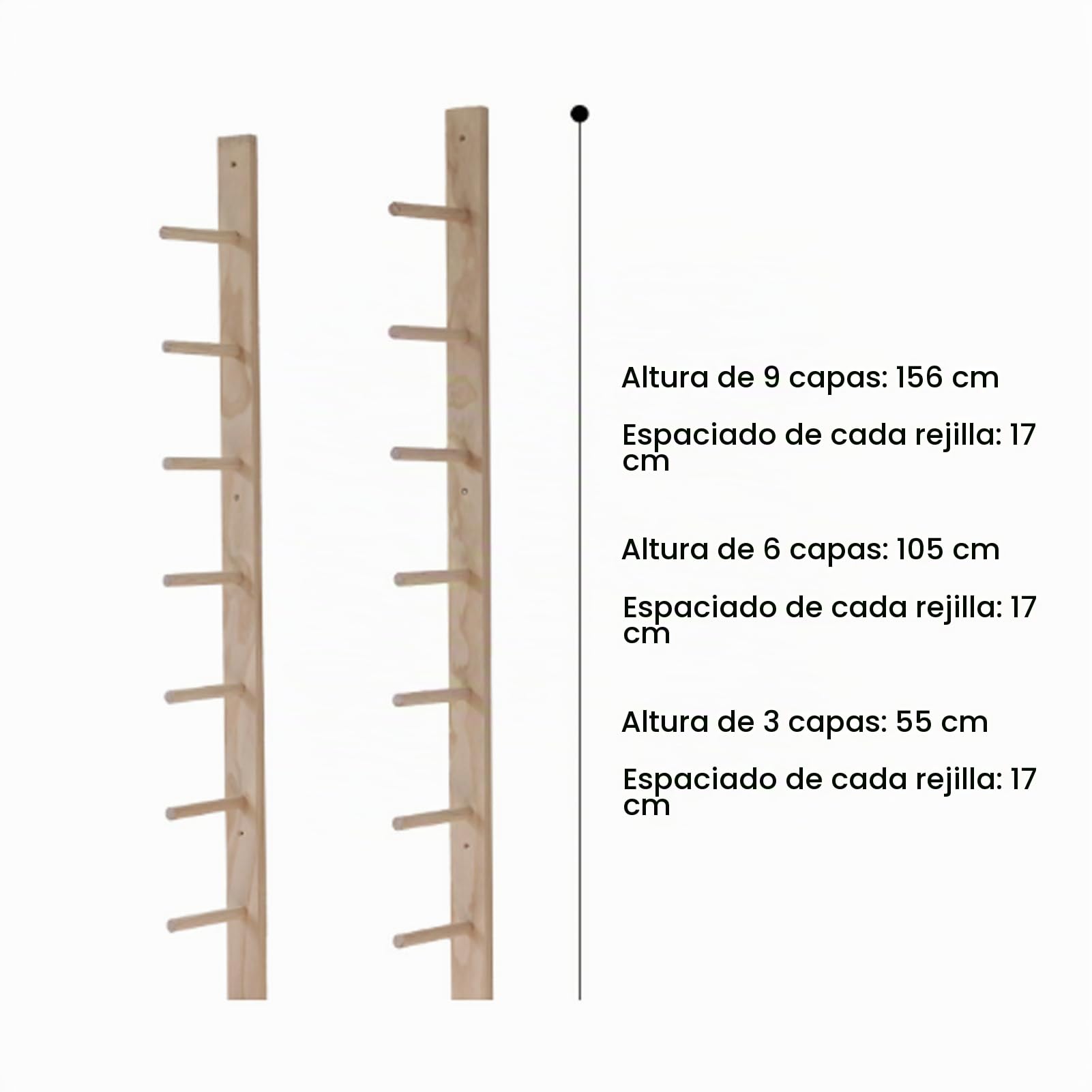 Soporte de madera para esterilla de yoga, soporte de pared para gimnasio en casa, organizador de pared que ahorra espacio para rodillos de espuma y accesorios de fitness, elegante organizador de