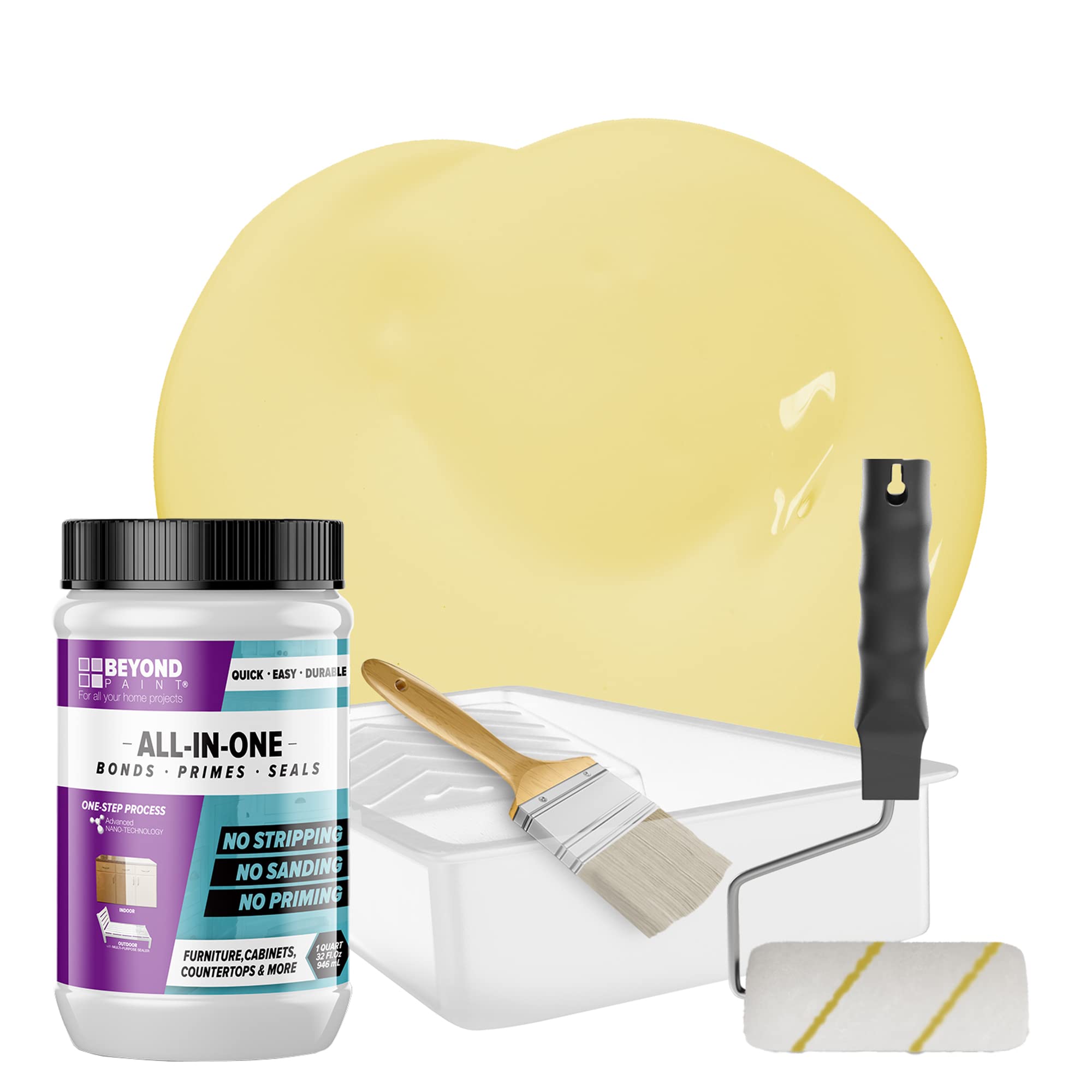 BEYOND PAINT Furniture, Cabinets and More All-in-One Refinishing Kit/Color- Buttercream