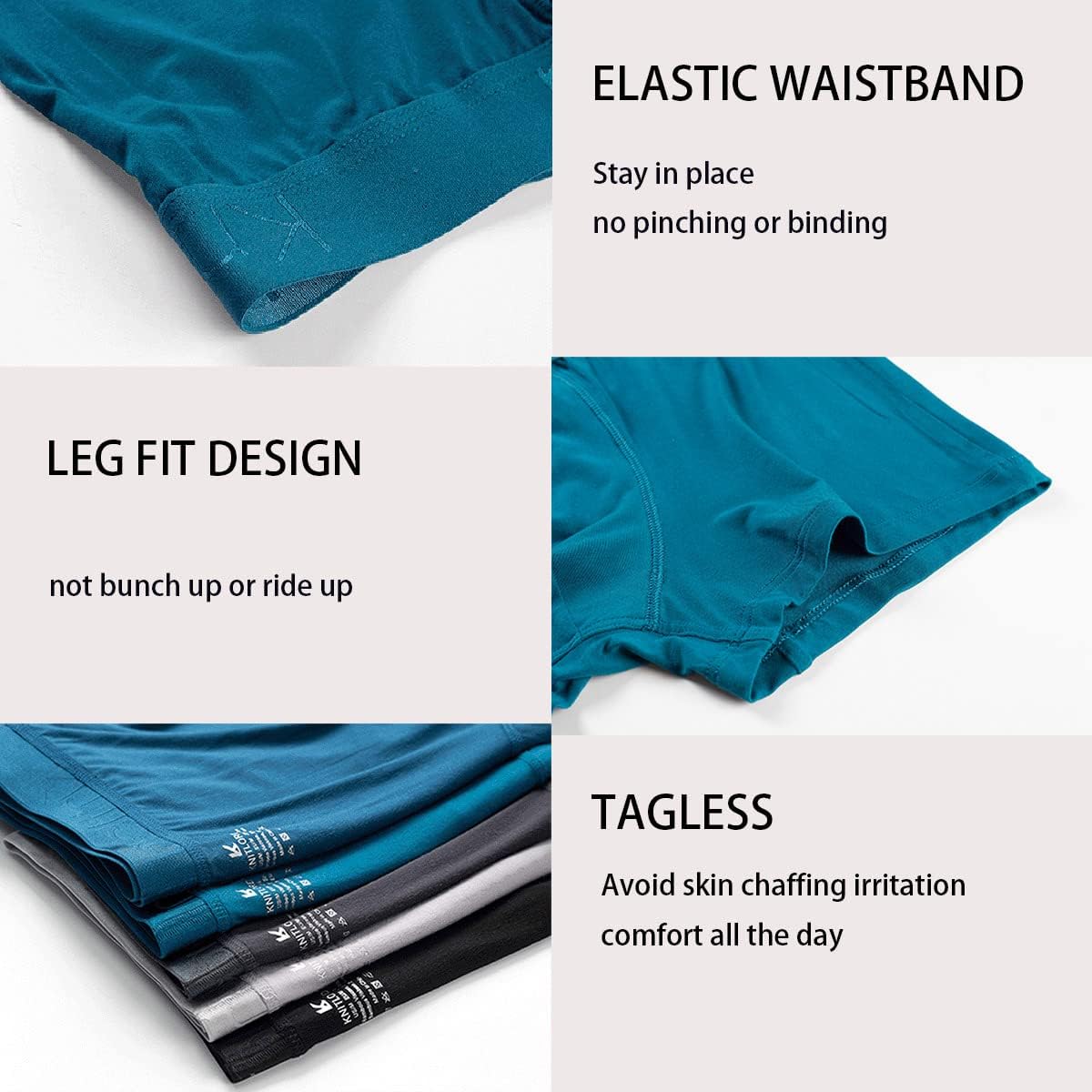 KNITLORD Men's Luxury Bamboo Viscose Boxer Underwear Ultra Soft and Breathable Stripes Boxer Briefs Multipack - Image 6