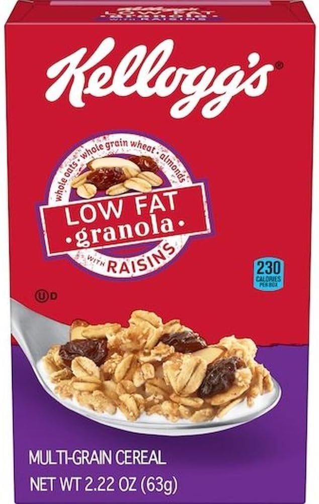 Low Fat Granola Cereal, With Raisins, 2.22oz (70 Count)