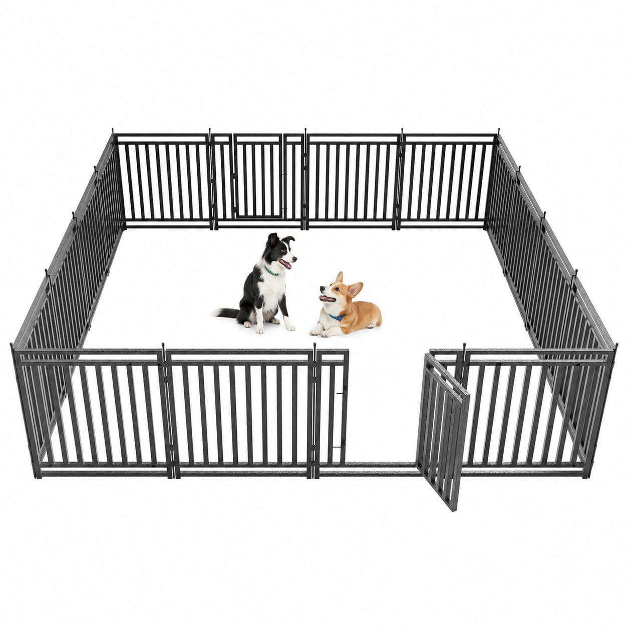 Photo 1 of Petorldog Dog Playpen 41" H, 16 Panels, Black-Silver