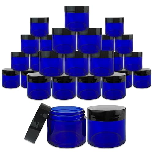 Beauticom 1.06 oz1.0 fl oz (1 fl. oz.) Tarros plásticos transparentes de doble pared a prueba de fugas con tapas superiores planas para cremas,