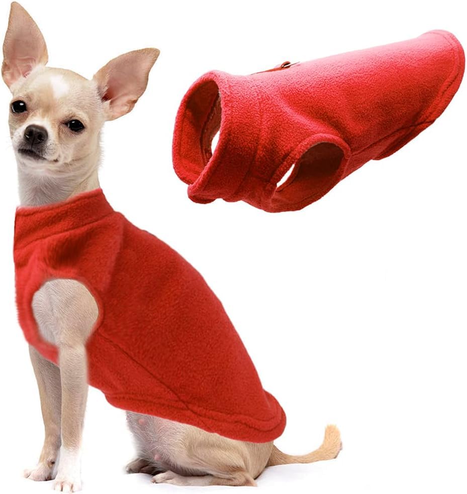 KUTKUT Dog Fleece Vest Sweater Winter Jacket for Small Dogs Cats with D-Ring Leash Cold Weather Coat Hoodie for Shihtzu, Cavalier King, Pug etc (Size: XL, Adjustable Chest: 50cm) (B09NDFQPLW) Amazon Price History, Amazon Price Tracker