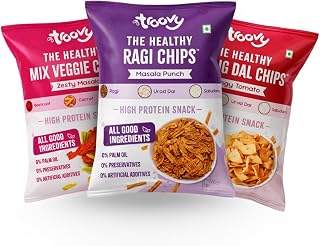Troovy Healthy Mixed Chips | Tasty & High Protein Snacks | 30% Of Protein Needs | No Palm Oil, Cholesterol or Trans Fats |... Price In India