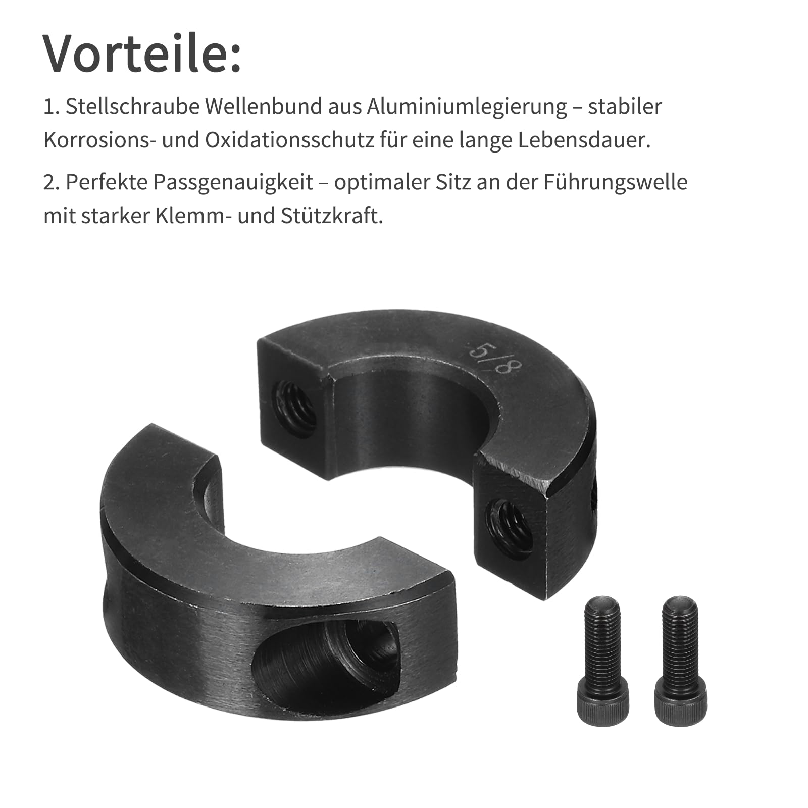QUARKZMAN 2 Stück Stellringe 19mm Bohrung 38mm AD 13mm Breite Kohlenstoffstahl Tiefenanschlagringe Doppelt Geteilter Wellenringe für Zahnradbaugruppe Auto Eisenbahn CNC Maschine Schwarz