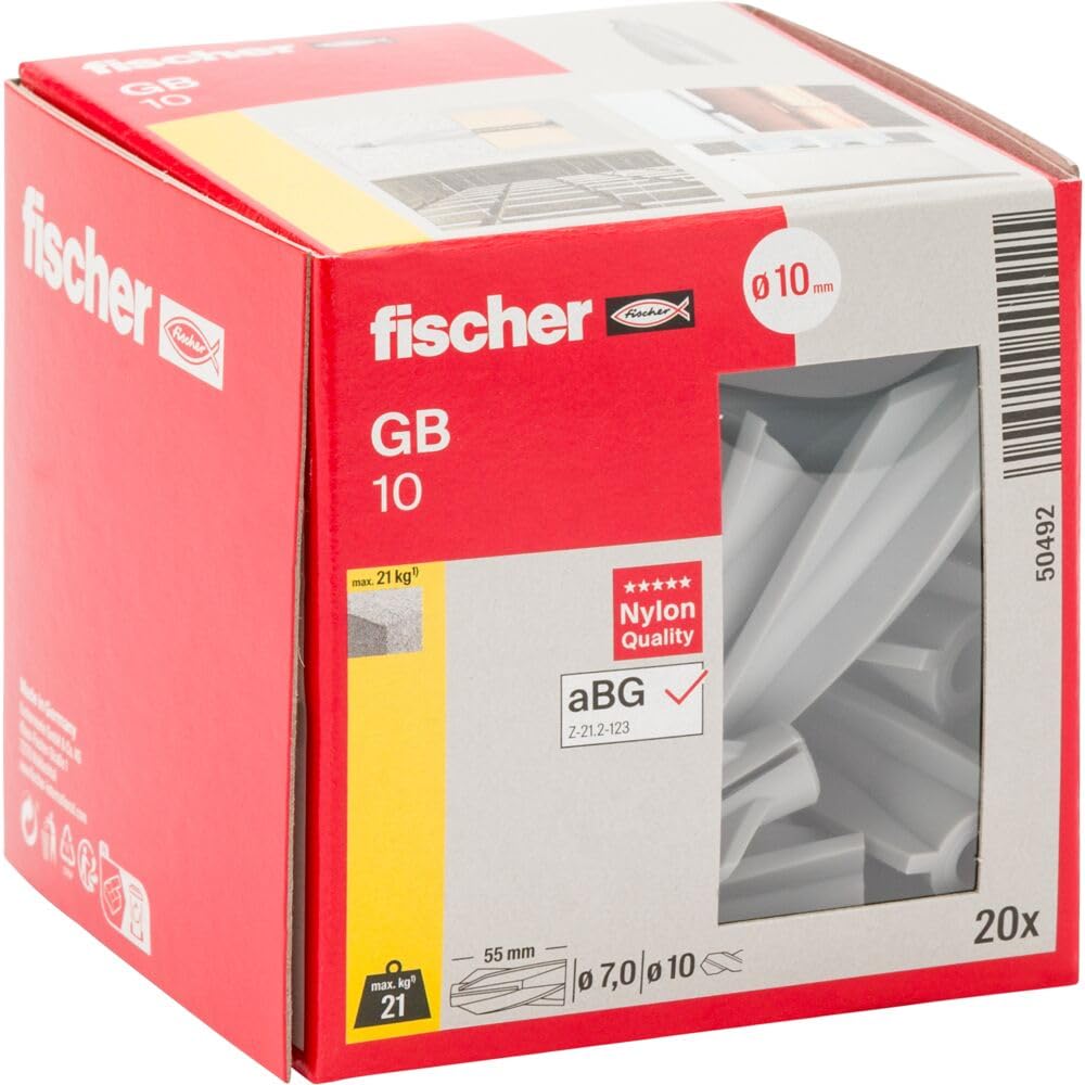 Fischer Nylon Aircrete Anchor 10mm GB10 (20 Pack)