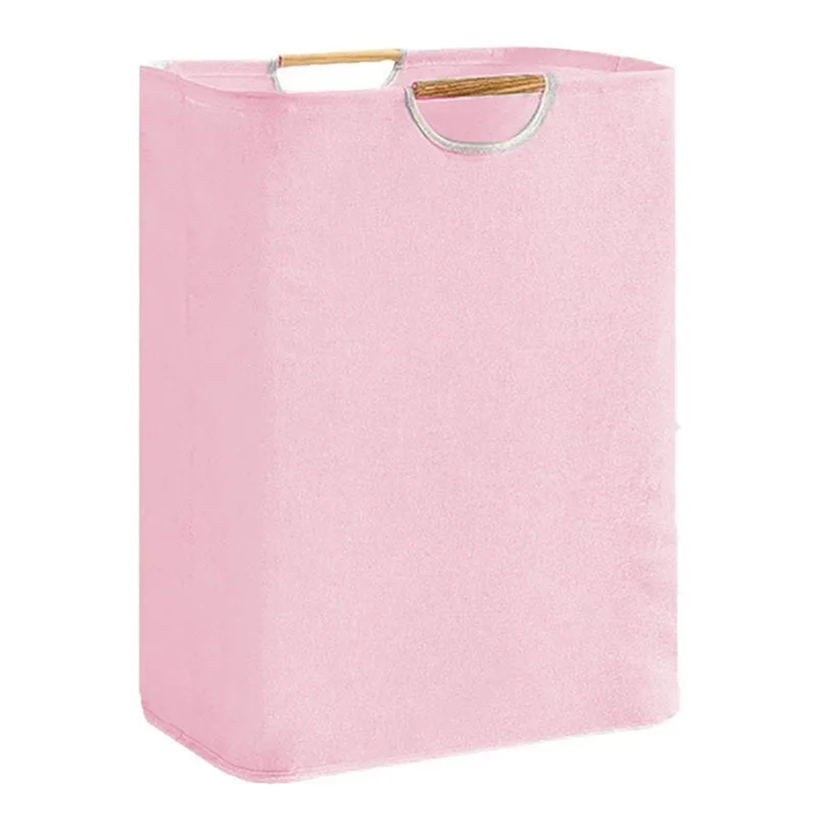 Large Laundry Hamper With Handles Freestanding Tall Dirty Clothes Basket For Bedroom Bathroom Dorm Baskets(Pink)
