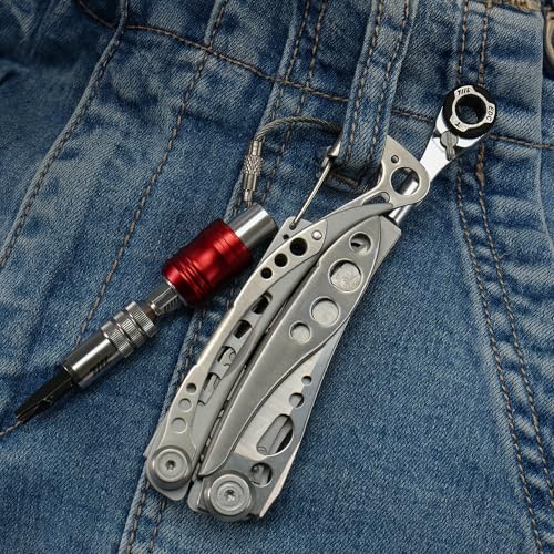 Image of 711L EDC Ratchet Wrench for Leatherman Multitools MK2 - Compact Flat End Screwdriver Accessory for Multi-tools with Flat Bit Adapters #7WF1A